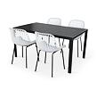 Garten-Essgruppe – Tisch Viking L + 4x Stuhl Gaby, grau NOELA 34570501GSZ