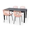 Garten-Essgruppe – Tisch Viking L + 4x Stuhl Gaby, rosa NOELA 34570501GRZ