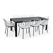 Garten-Essgruppe – Tisch Viking XL + 8x Sessel Gaby, grau NOELA 3457051181