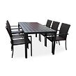 Garten-Essgruppe – Tisch Viking XL + 6x Stuhl Wicker Pat NOELA 3457051185