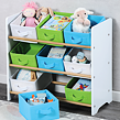 Kinderregal mit neun Stoffboxen, 65 x 60 x 30 cm, farbig KESPER 17716