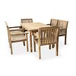Gartenmöbel aus Holz – Tisch Garden I + 6x Sessel Kingsbury, Teak NOELA 345917SETK16