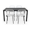 Garten-Essgruppe – Tisch Viking L + 4x Sessel Gaby, grau NOELA 34570501GSK